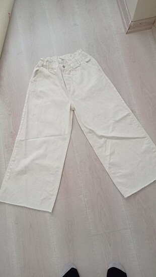 Sıfır beyaz kot bol pantolon 