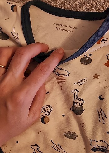 Uzun Kollu Erkek Bebek Baskılı V Yaka Body - Görsel 3