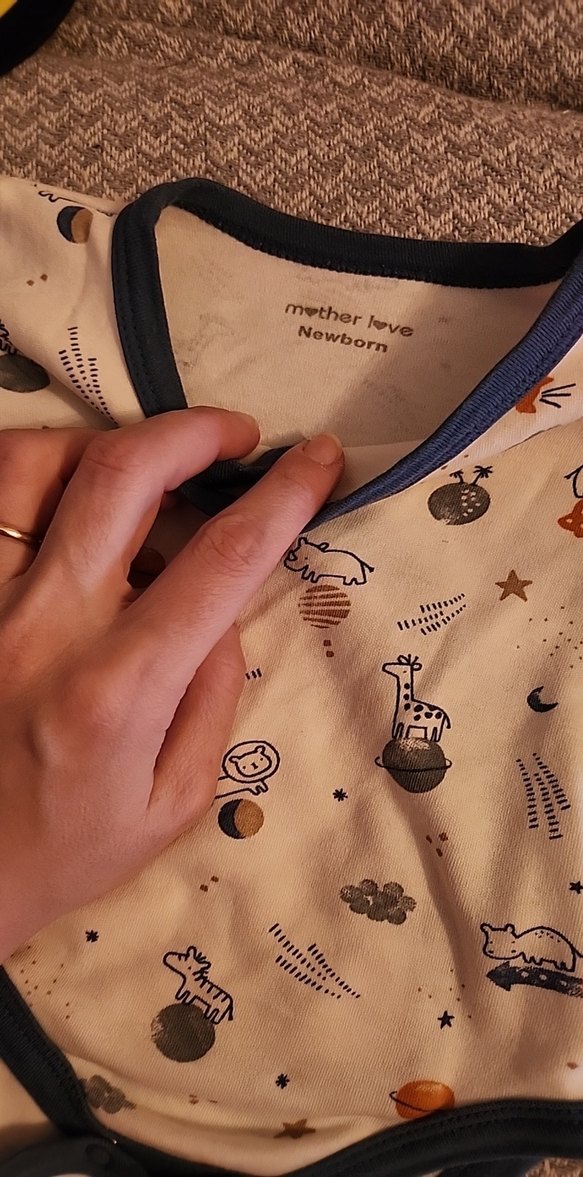 Uzun Kollu Erkek Bebek Baskılı V Yaka Body - Görsel 3