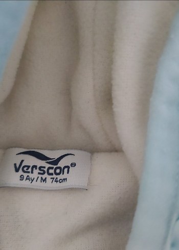 Mavi Peluş Kapüşonlu Bebek Tulumu - Görsel 3