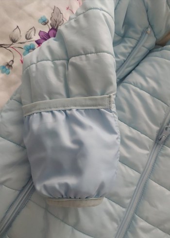 Mavi Peluş Kapüşonlu Bebek Tulumu - Görsel 4