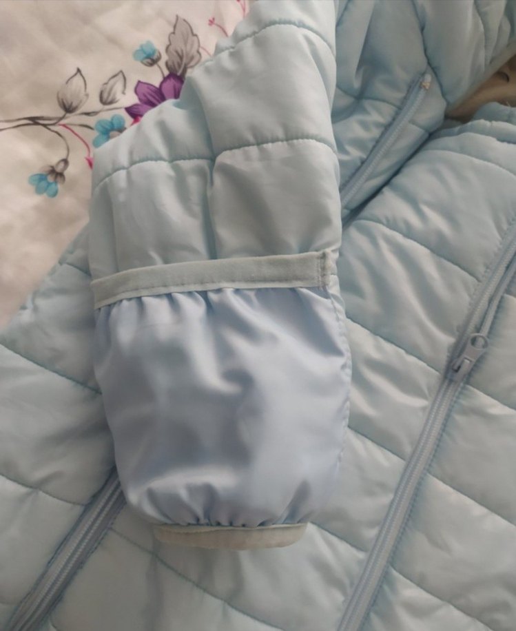 Mavi Peluş Kapüşonlu Bebek Tulumu - Görsel 4