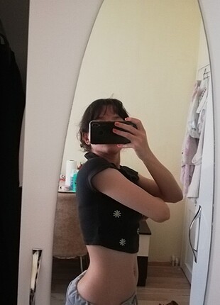 Diğer Polo yaka crop papatyalo