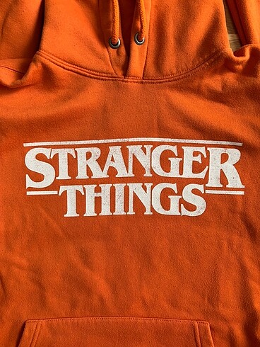 s Beden turuncu Renk Lisanslı Stranger Thinks Hoodie