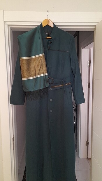 Alvina manto eşarp takım - Görsel 2