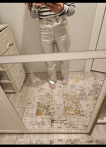 s Beden Zara metalik pantolon 
