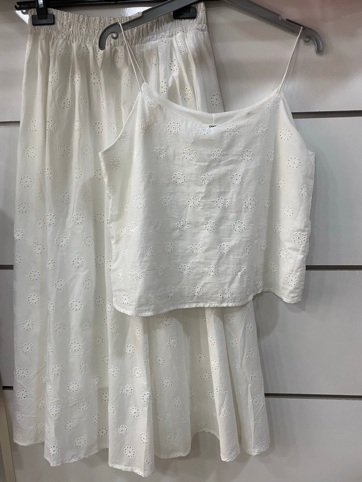 Nakışlı Dantel Detaylı Beyaz İKİLİ TAKIM - Görsel 2