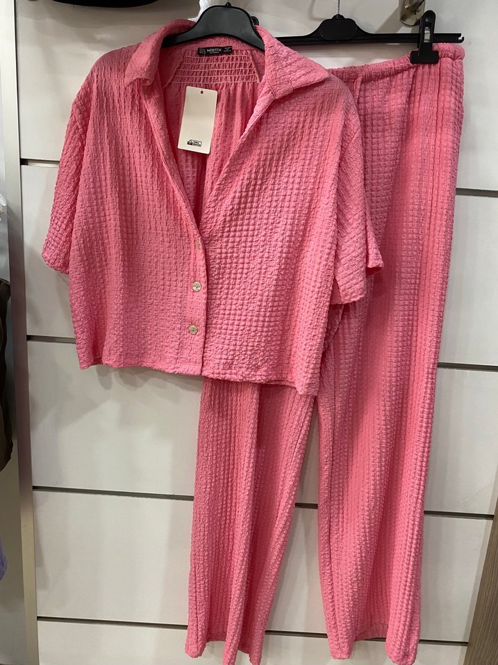 Pembe Keten Mini Kadın Takım - Görsel 3