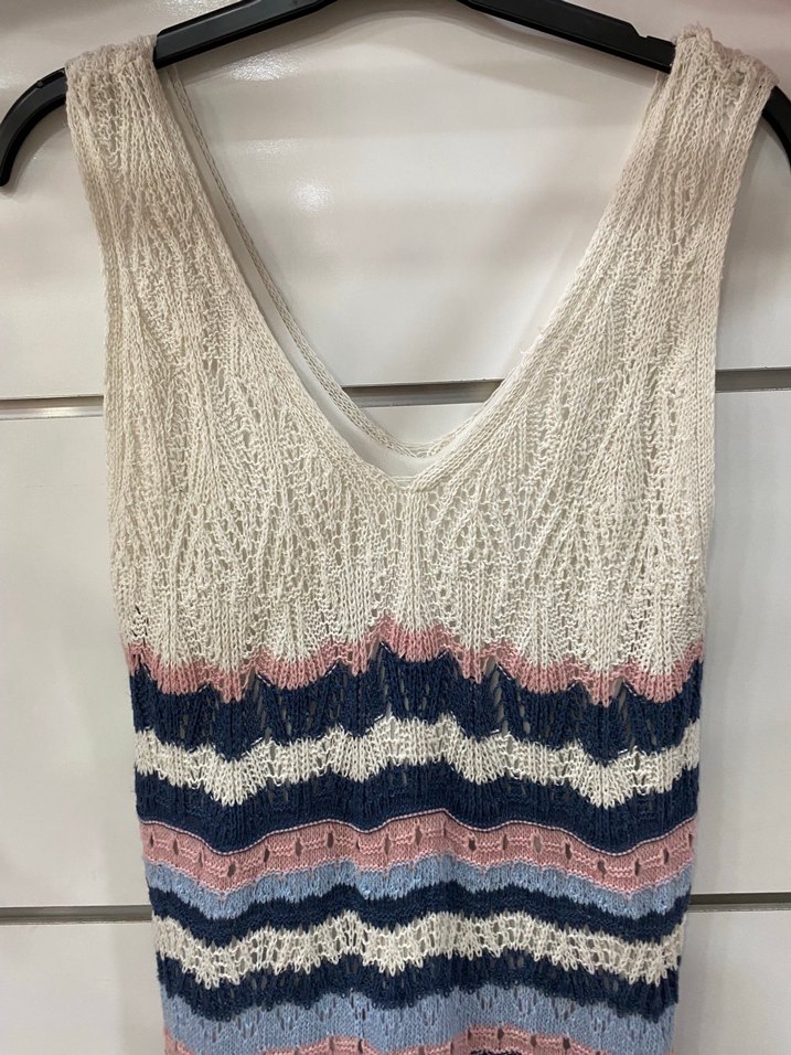 V Yaka Bohem Çok Renkli Uzun Triko Elbise - Görsel 2