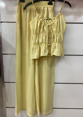 Sarı Keten Kadın takım M L BEDEN MEVCUT - Görsel 4