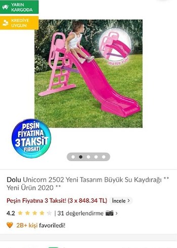Dolu Unicorn Büyük Pembe Su Kaydırağı