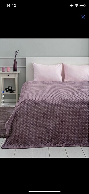 Lc Waikiki Home LC Waikiki mor battaniye Çift kişilik tomurcuk desenli wellsoft