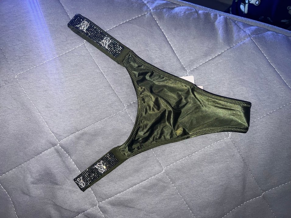 Parlak Yeşil  saten Kadın Tanga - Görsel 4