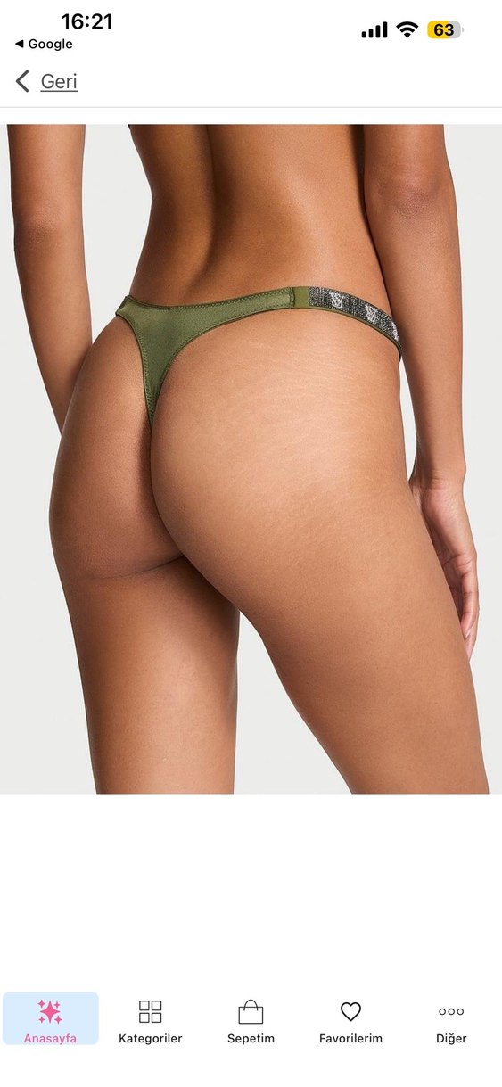 Parlak Yeşil  saten Kadın Tanga - Görsel 3