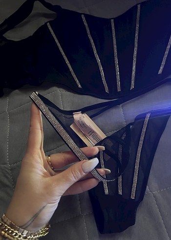 Siyah Gotik Midi Sütyen ve Külot Takımı - Görsel 3