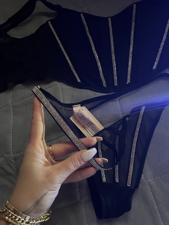 Siyah Gotik Midi Sütyen ve Külot Takımı - Görsel 3