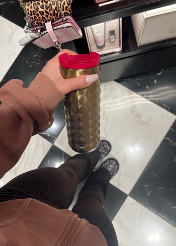 Altın Renkli Parlak Termos Bardak - Görsel 4