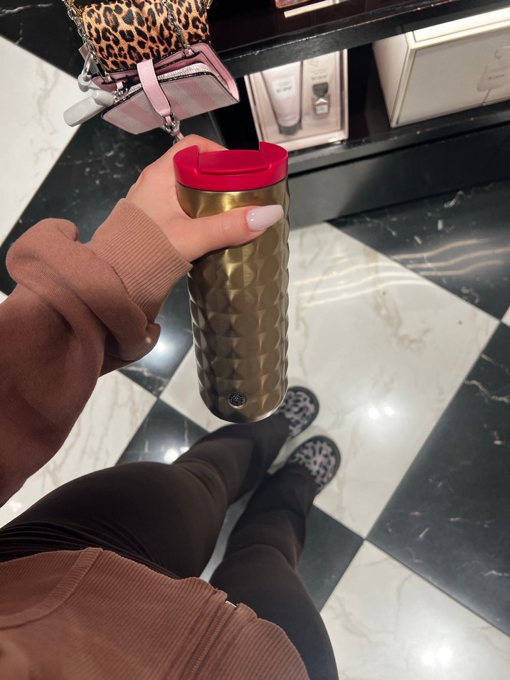 Altın Renkli Parlak Termos Bardak - Görsel 4