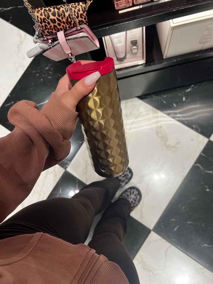 Altın Renkli Parlak Termos Bardak - Görsel 3