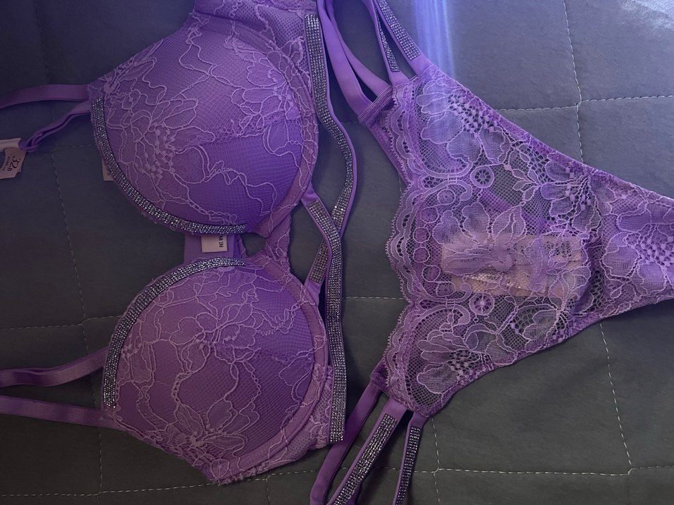 Mor Dantel Detaylı shıne sütyen - Görsel 3