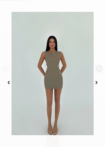 Haki yeşil Mini Elbise, Sokak Stili - Görsel 4