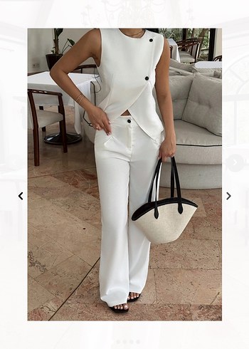 Beyaz Kolsuz Kadın Takım - Görsel 2