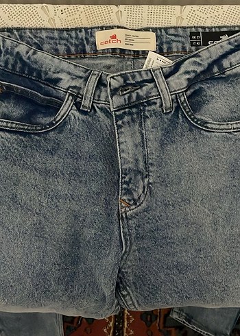 Gri Düz Kesim Kot Pantolon - Görsel 4