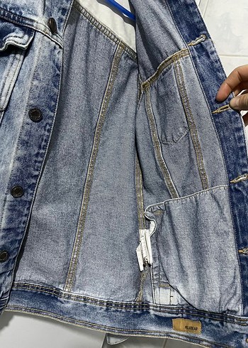 Bol Kesim Gri Denim Ceket - Görsel 4