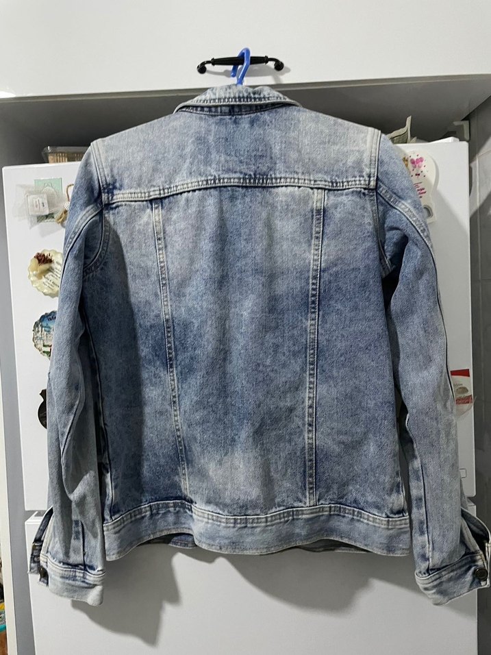 Bol Kesim Gri Denim Ceket - Görsel 5