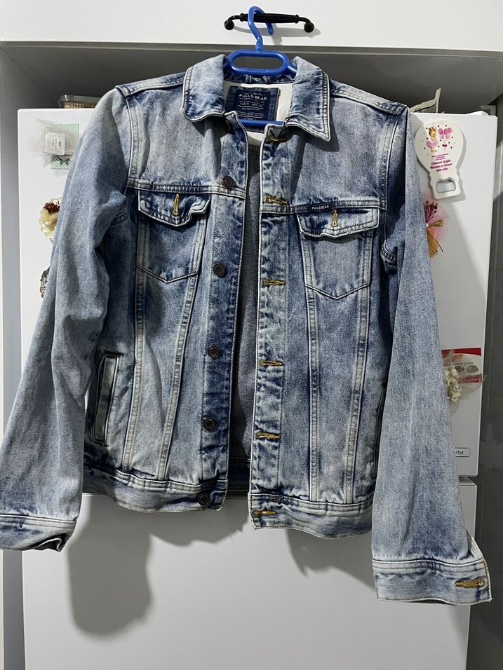 Bol Kesim Gri Denim Ceket - Görsel 2