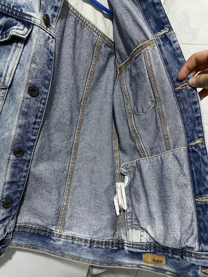 Bol Kesim Gri Denim Ceket - Görsel 4