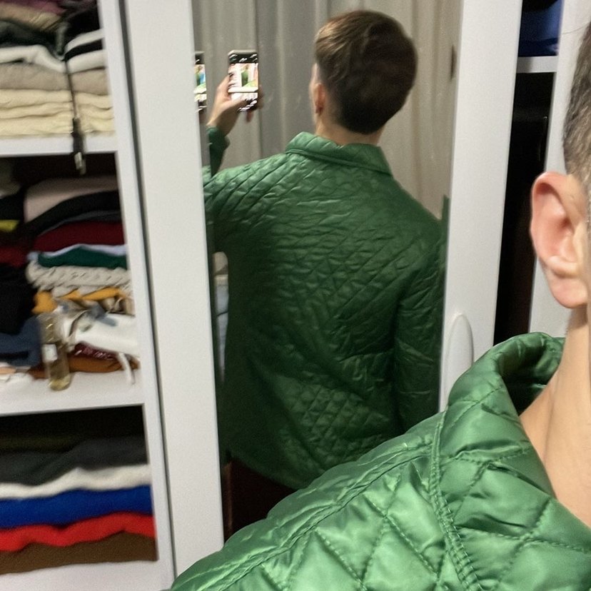 Düğmeli Yeşil  Kapitone Ceket - Görsel 4