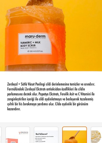 Maru.derm Zerdeçal ve Süt Vücut Peelingi 250 ml - Görsel 2