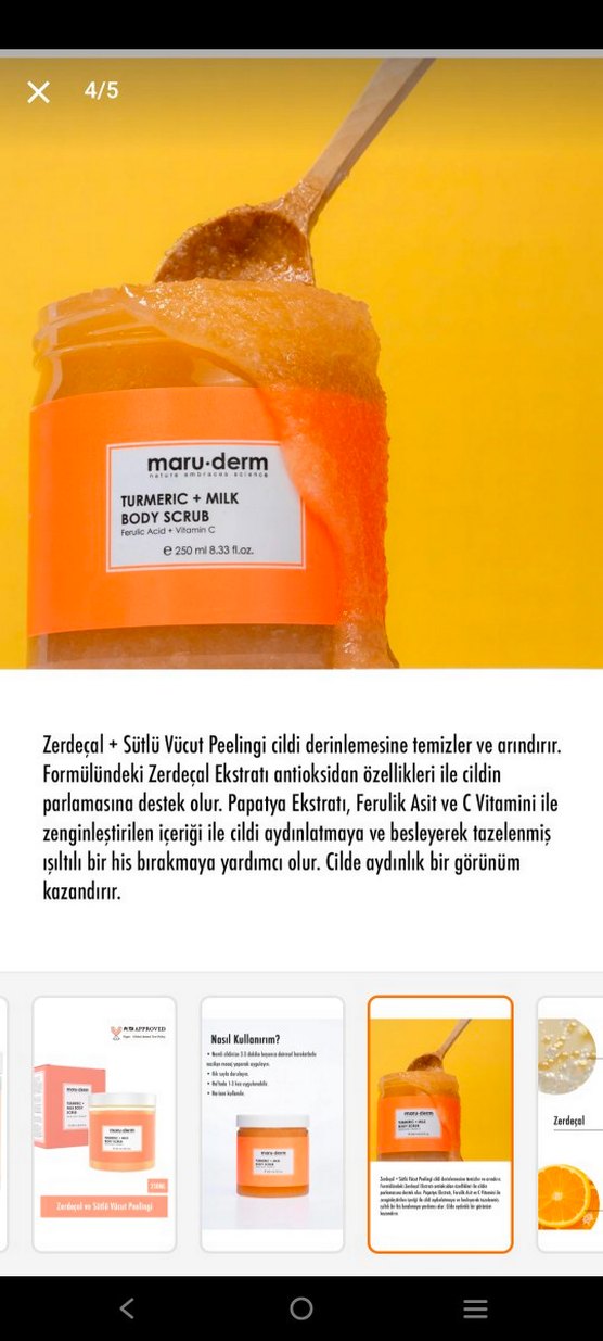 Maru.derm Zerdeçal ve Süt Vücut Peelingi 250 ml - Görsel 2