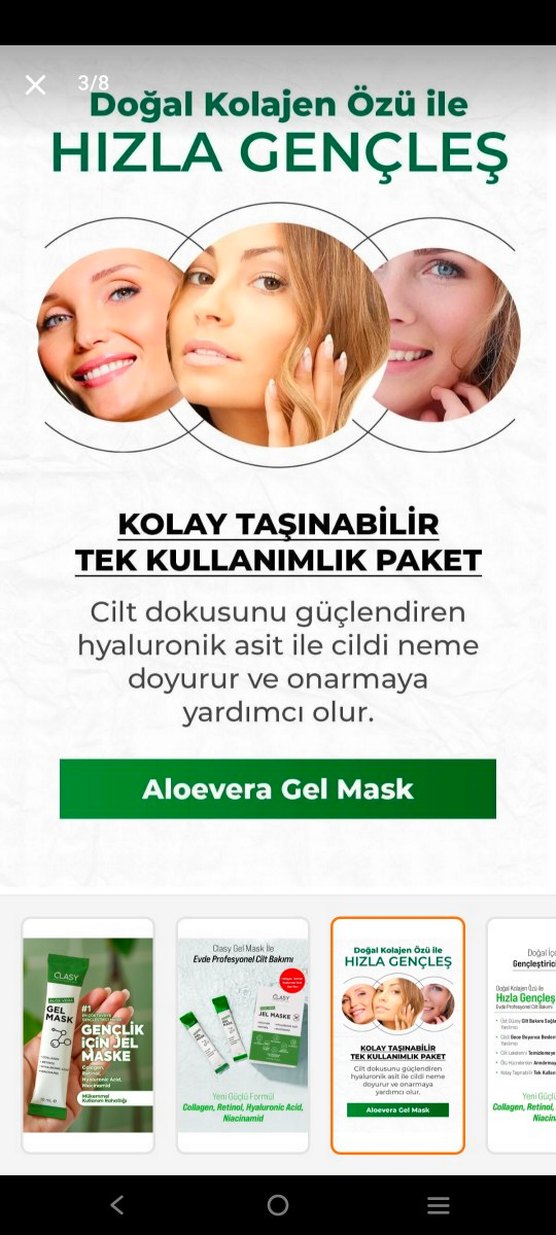 Clasy Jel Maske Orijinal Cilt bakım maskesi - Görsel 2