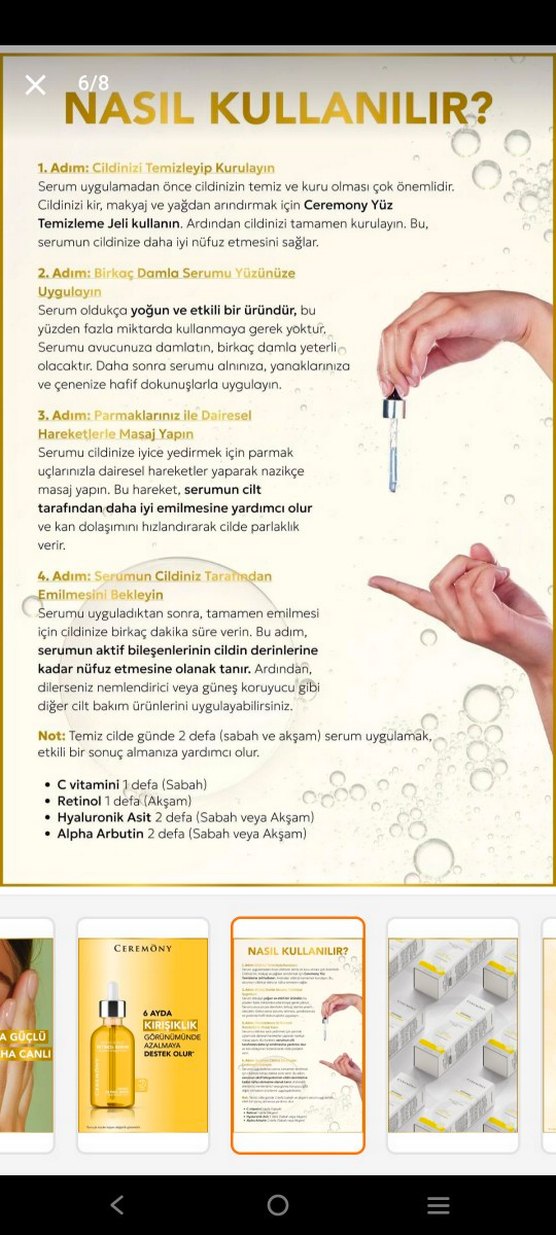 Ceremony Canlandırıcı Retinol Serum - Görsel 2