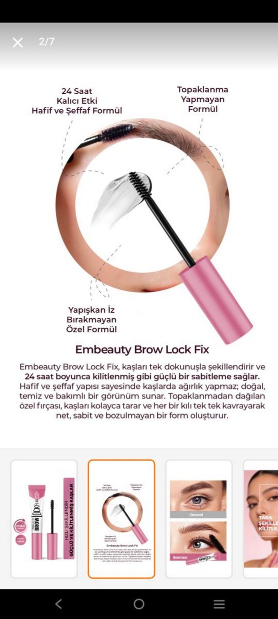 Pembe Kaş Maskarası 24 Saat Kalıcı - Görsel 2