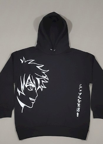 Siyah Kapüşonlu Baskılı Erkek Çocuk Sweatshirt - Görsel 3