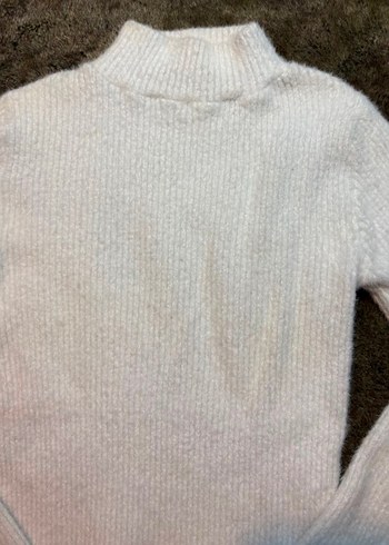 Beyaz Kadın Triko Boğazlı Kazak - Görsel 3