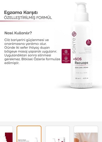 Sante +SOS Onarıcı Bakım Kremi 125 ml - Görsel 3