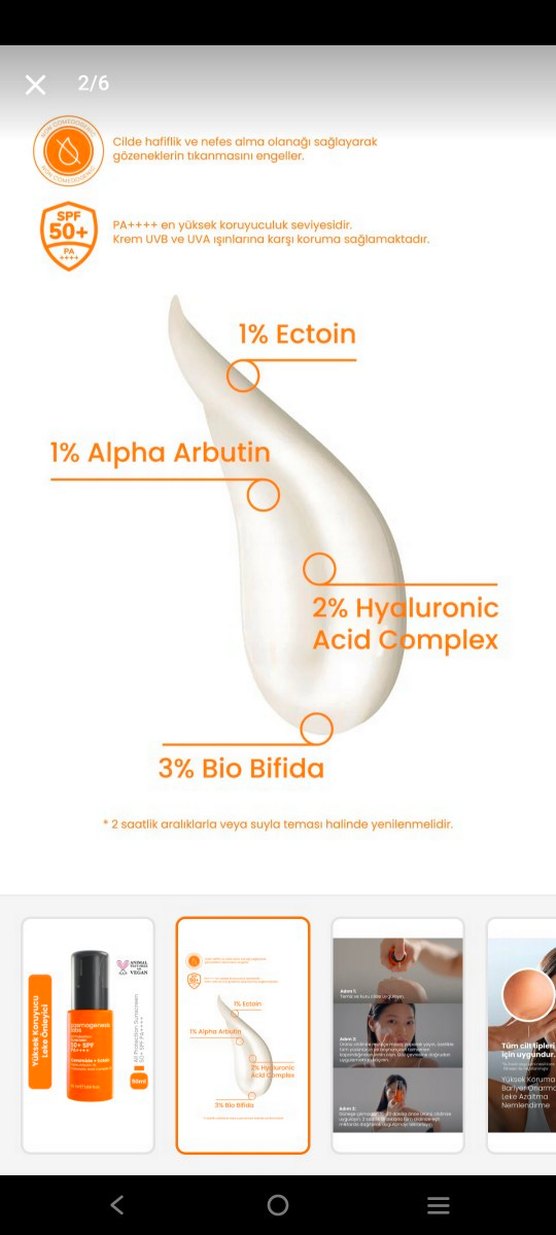 Cosmogenesis 50ml Yüksek Korumalı Güneş Kremi SPF50+ - Görsel 2