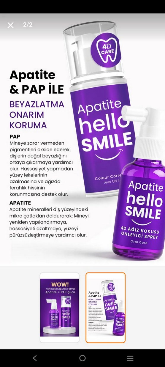 Apatite Hello Smile Ağız Spreyi ve Renk Düzeltici - Görsel 2