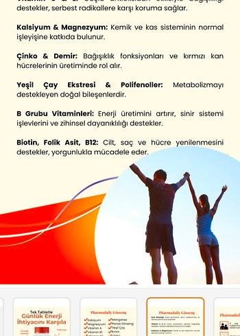 Pharmadaily Ginseng Multivitamin ve Mineraller 30 Tablet - Görsel 4