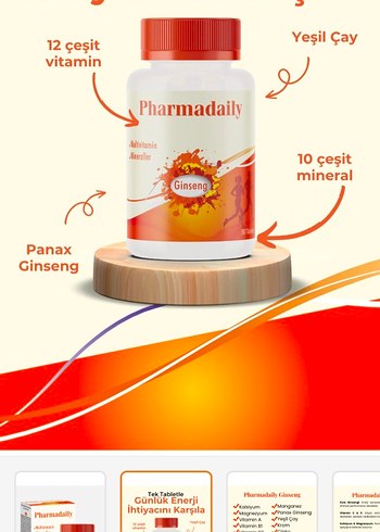 Pharmadaily Ginseng Multivitamin ve Mineraller 30 Tablet - Görsel 2