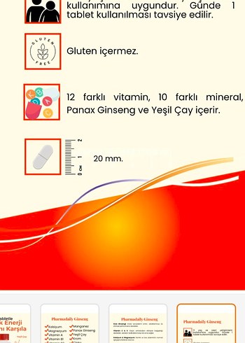 Pharmadaily Ginseng Multivitamin ve Mineraller 30 Tablet - Görsel 5