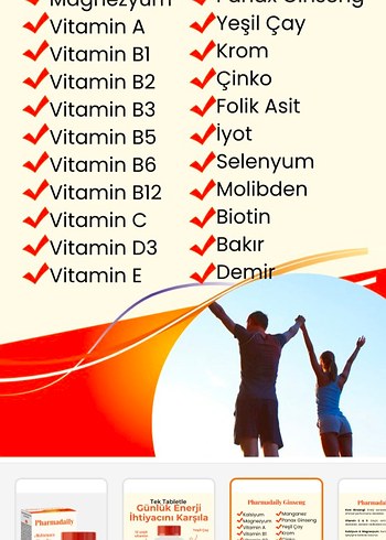 Pharmadaily Ginseng Multivitamin ve Mineraller 30 Tablet - Görsel 3
