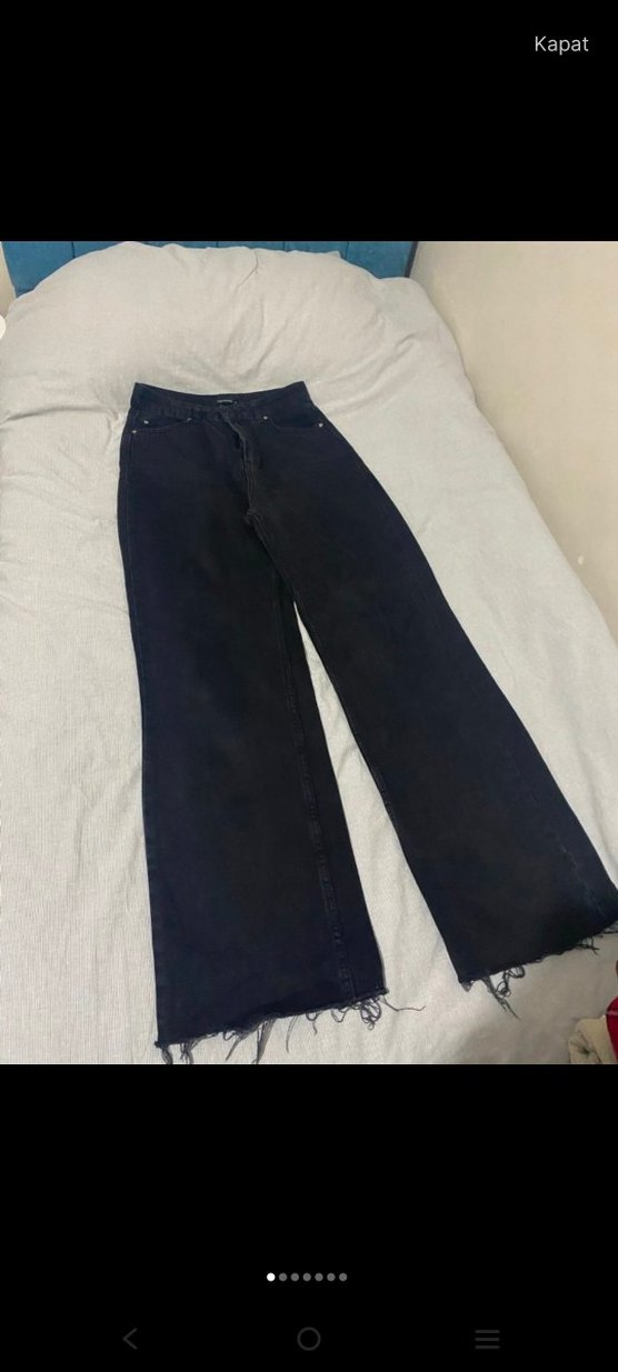 Kadın Siyah  Kot Pantolon - Görsel 2