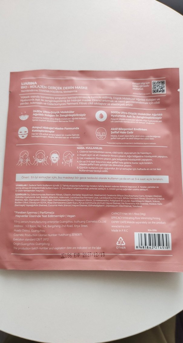 Iarina Bio-Kollajen soyulan Derin Nem Maskesi - Görsel 3