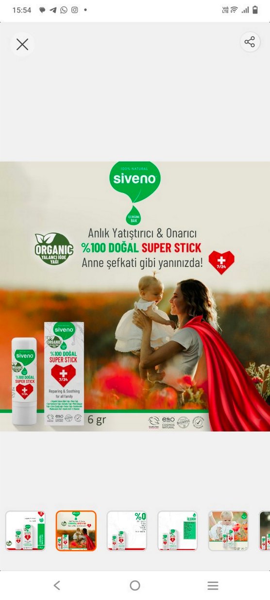 Siveno %100 Doğal Organik süper stick - Görsel 2