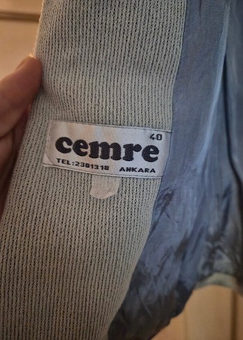 Vintage Açık Gri Keten Düğmeli Kadın Yelek Ceket Takım - Görsel 2